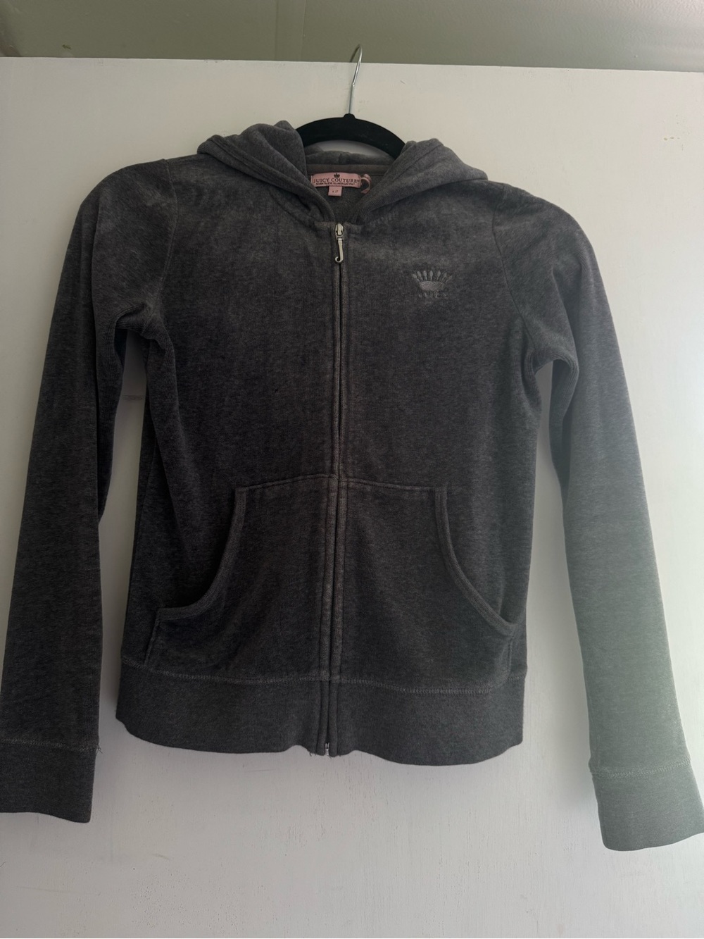 Juicy Couture Dark Gray Velour Zip Hoodie